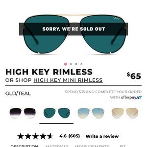Quay High Key Rimless Sunglasses